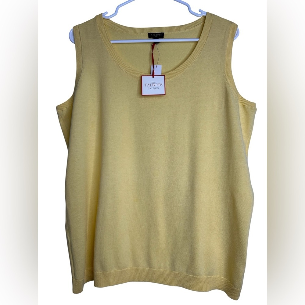 NWT Talbots classic crew neckline  1X Timeless Sleeveless Summer Beach coastal
